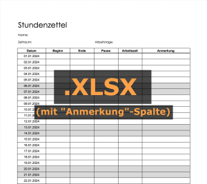 Stundenzettelvorlage excel zum Ausdrucken