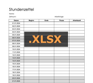 Stundenzettelvorlage excel zum Ausdrucken